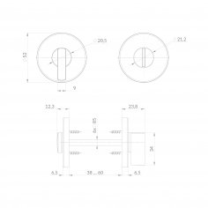 Ручка поворотная BK6.R.EST.R52.JOY CP-8 хром