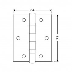 АЛЛЮР 20325 (77х64) 2BB-FHP BL 2 подш.,черная Петля дверная 2 шт