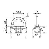БУЛАТ ВС 655 кодовый черный d=7мм Замок навесной