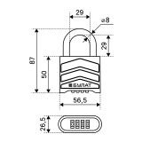 БУЛАТ ВС 554 кодовый d=8 мм Замок навесной