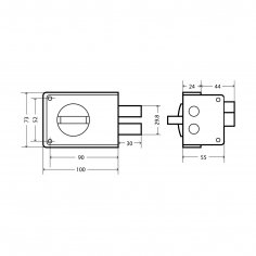 Замок накладной цилиндровый ЗН1-1 ПНЗ медь, 5 кл.
