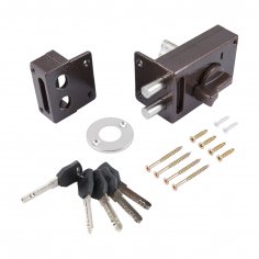 Замок накладной цилиндровый ЗН1-М1 КМЗ медь, 5 кл.