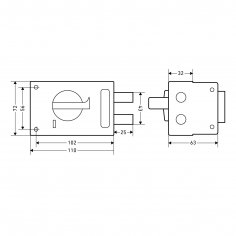 Замок накладной цилиндровый ЗН1-М1 КМЗ медь, 5 кл.