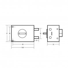 Замок накладной цилиндровый ЗН1-1.2 ГЛ серый, 5 кл.