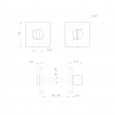 Ручка поворотная BK6.K.EST.Q52 BL-24 черный