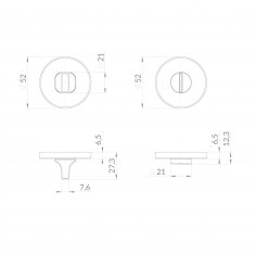 Ручка поворотная BK6.R.EST.R52 CP-8 хром
