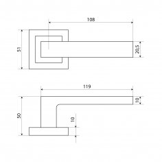 АЛЛЮР АРТ КОЛОР "VERA" (ВЕРА) LC (C29230) светло-коралловый Комплект ручек