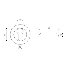 Накладка для ц/м СТАНДАРТ P-ET-R1 CP хром