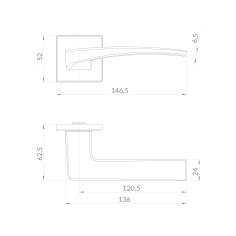 Ручка раздельная K.EST.Q52.SHARM BL-24 черный