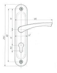 Ручка дверная на планке РФ1-55.17 (черный)