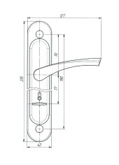 Ручка дверная на планке РФ2-77.01 (для замков 10.11,30.11), медь
