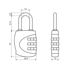 АЛЛЮР ВС1К-27/4 (F5) оранжевый кодовый d=4мм Замок навесной НОВИНКА