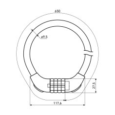 АВАНГАРД ВС-Т10К (650 мм) ТЕХНО ПИНК кодовый Замок велосипедный тросовый