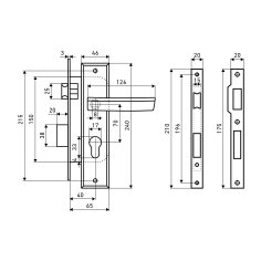 АЛЛЮР АРТ ЗВ4-70.08 AB ст.бронза Замок врезной с/руч