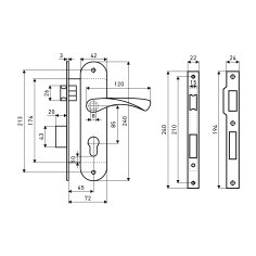 АЛЛЮР 0211 GP латунь Замок врезной с/руч