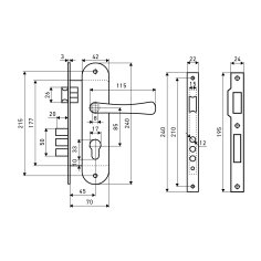 АЛЛЮР 0221 AC ст.медь Замок врезной с/руч
