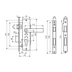 АЛЛЮР 126/1 GP латунь Замок врезной с/руч