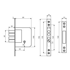 АЛЛЮР 189-4 лат. крест.ключ Замок врезной б/руч