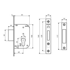 АЛЛЮР 6040 PB без ц/мех Замок врезной б/руч