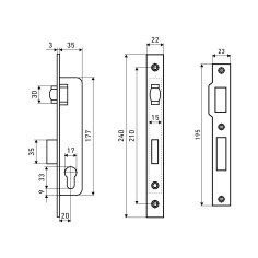 АЛЛЮР 7016-20 СР хром узкопроф с/ролик.фикс б/мех. Замок врезной б/руч