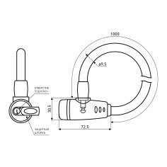 АВАНГАРД ВС-Т10 (1000 мм) ТЕХНО ОРАНЖ Замок велосипедный тросовый