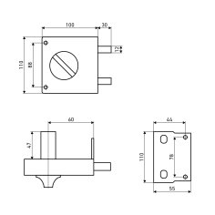 АЛЛЮР ЗН1-2-3 (Ф) Замок накладной