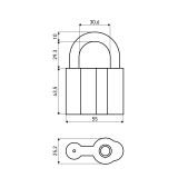 АЛЛЮР  ВС2-27КА тип1 с одной секретностью d10мм БЕЗ КЛЮЧЕЙ Замок навесной
