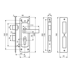 АЛЛЮР ЗВ4-1/55A AC ст.медь автомат ДЛЯ КАЛИТОК  без ц/мех. Замок врезной с/руч