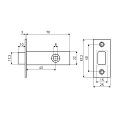 АЛЛЮР АРТ L45-8 SB мат.золото торц.планка 25мм б/ручек Защёлка