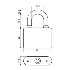 АЛЛЮР ВС2С-601Черный d10,7мм Замок навесной