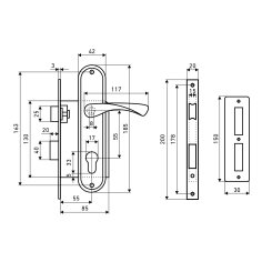 АЛЛЮР  ЗВ 4-103 AB ст.бронза Замок врезной с/руч