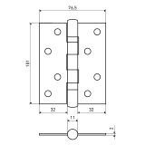 АЛЛЮР 2043 (101х76) 2BB-FHP AC 2 подш. ст.медь Петля дверная 2 шт