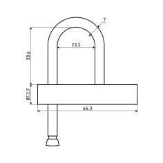 АЛЛЮР ВС-3КА (РУ)  d=7мм одна секретность (без паспорта) Замок навесной