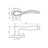 АЛЛЮР АРТ "ШЭРОН" MBN (1740) графит С НАКЛАДКОЙ Комплект ручек
