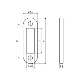 Ответная планка АЛЛЮР АРТ SP20R1 AB ст.бронза овал.20мм для защелок