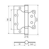 АЛЛЮР 100х75 2BB WW БЛИСТЕР 2,5мм белая Петля накладная без врезки 2 шт