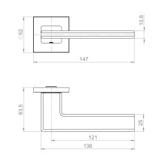 Ручка раздельная K.ZL52.HORIZON SSG-39 сатинированное золото