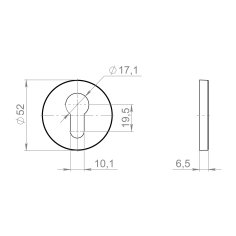 Накладка на цилиндр ET.R.ZLR52 SSG-39 сатинированное золото