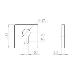 Накладка на цилиндр ET.K.ZL52 BL-24 черный