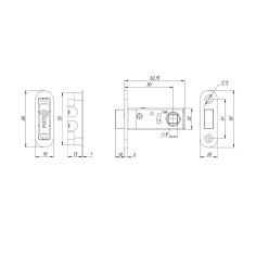 Защелка врезная магнитная ML50-8 SSG-39 сатин.золото