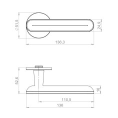 Ручка раздельная R.YM.FRAPPE AC-9 медь