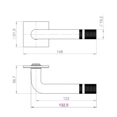 Ручка раздельная K.YM.CANNOLI AC-9 медь