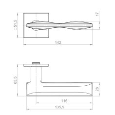 Ручка раздельная K.YM.BANOFFE MWSC-33 итальянский тисненый