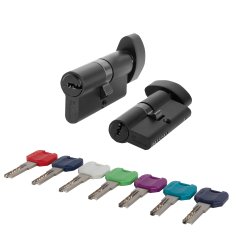 Цилиндровый механизм MaxPro7002Knob52mm(21+10+21) BL черный 7key с вертушкой