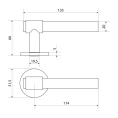 АЛЛЮР "ALBION" (АЛЬБИОН) SN/TR (54824) мат.никель Комплект ручек