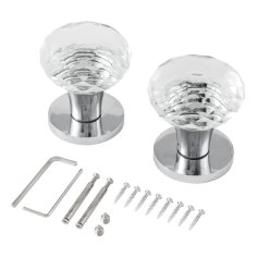 АЛЛЮР "OXFORD" (ОКСФОРД) CP/GL (56225) хром/стекло Комплект ручек