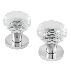 АЛЛЮР "OXFORD" (ОКСФОРД) CP/GL (56225) хром/стекло Комплект ручек