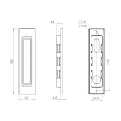 Ручка для раздвижных дверей SH.SLQ152.010 (Soft LINE SLQ-010) CP хром