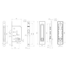 Защелка с ручками для раздвижных дверей SH.SLQ152.011 (Soft LINE SLQ-011) BL черный
