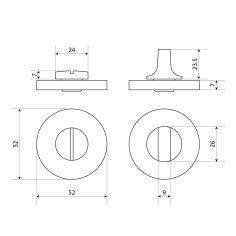 Сантехническая завертка к ручкам АЛЛЮР АРТ BK-R5 SN(7580) мат.никель